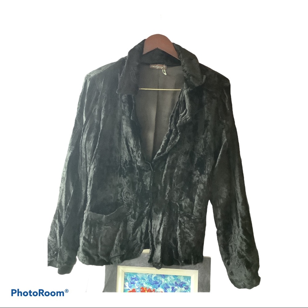Velour black blazer, never worn